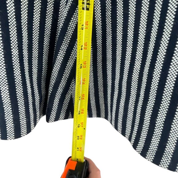 J.Crew Women's Flared Striped Knit Mini Skirt Navy & White Sz 14 Nautical Flowy - Picture 6 of 6